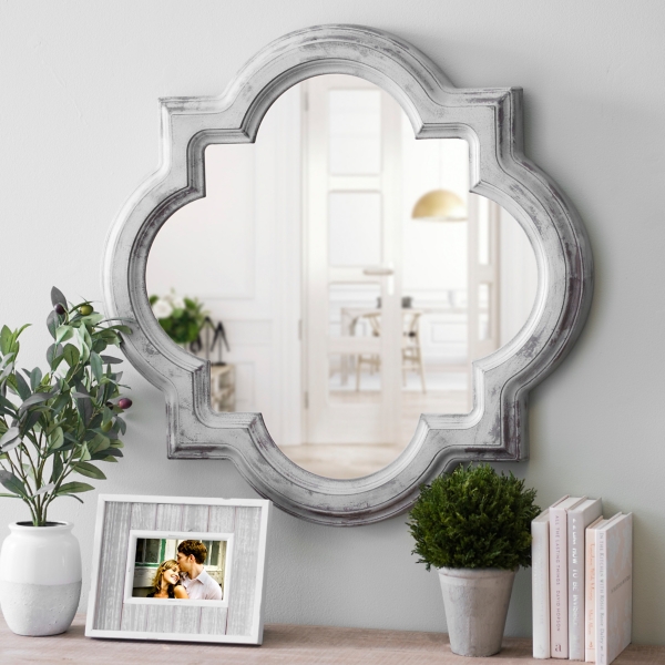 Vintage Gray Cloche Wall Mirror Kirklands