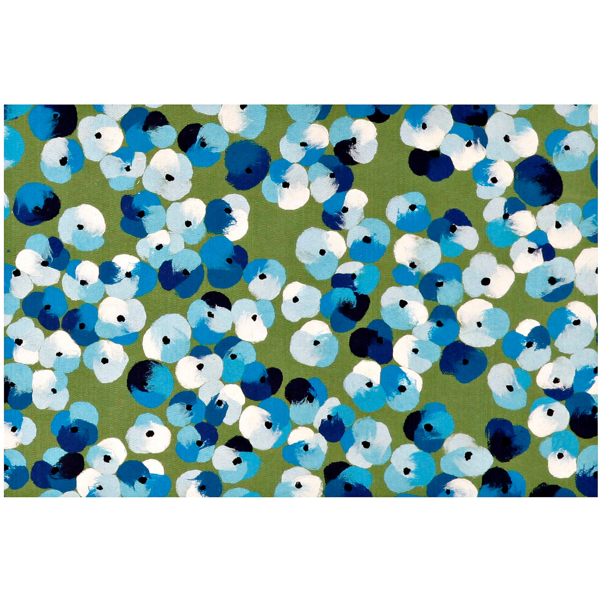 Blue Floral Dot Doormat Kirklands