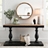 Distressed Black Double Pedestal Console Table | Kirklands