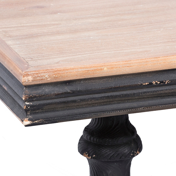 Distressed Black Double Pedestal Console Table | Kirklands