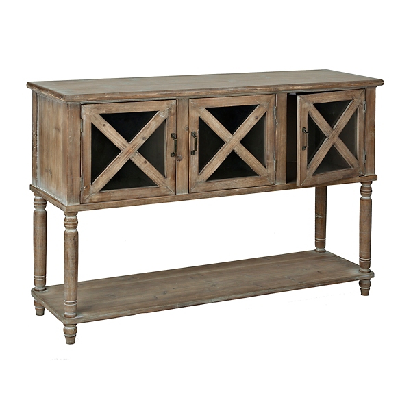 Wood and Glass Barn Door Console Table Kirklands