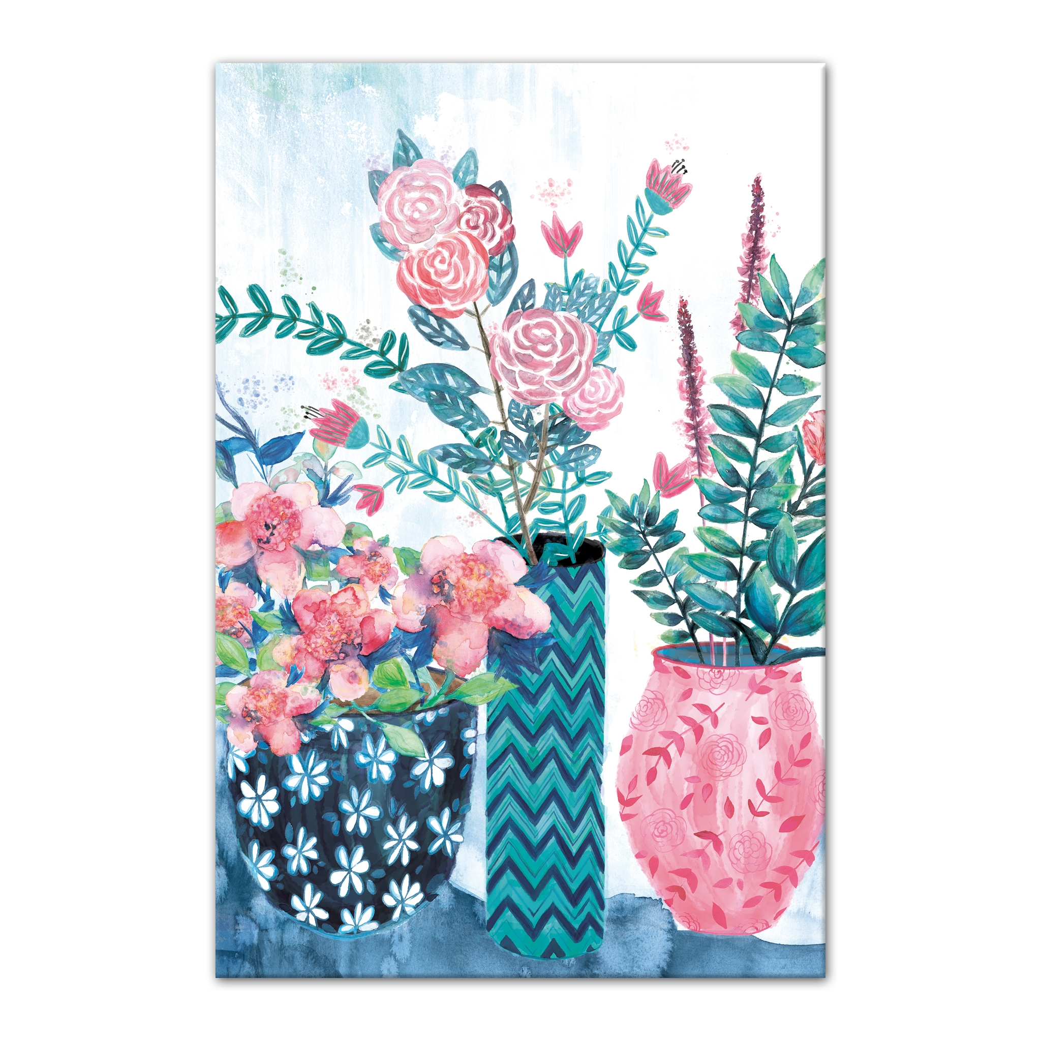 Watercolor Flower Pots Canvas Art Print Kirklands