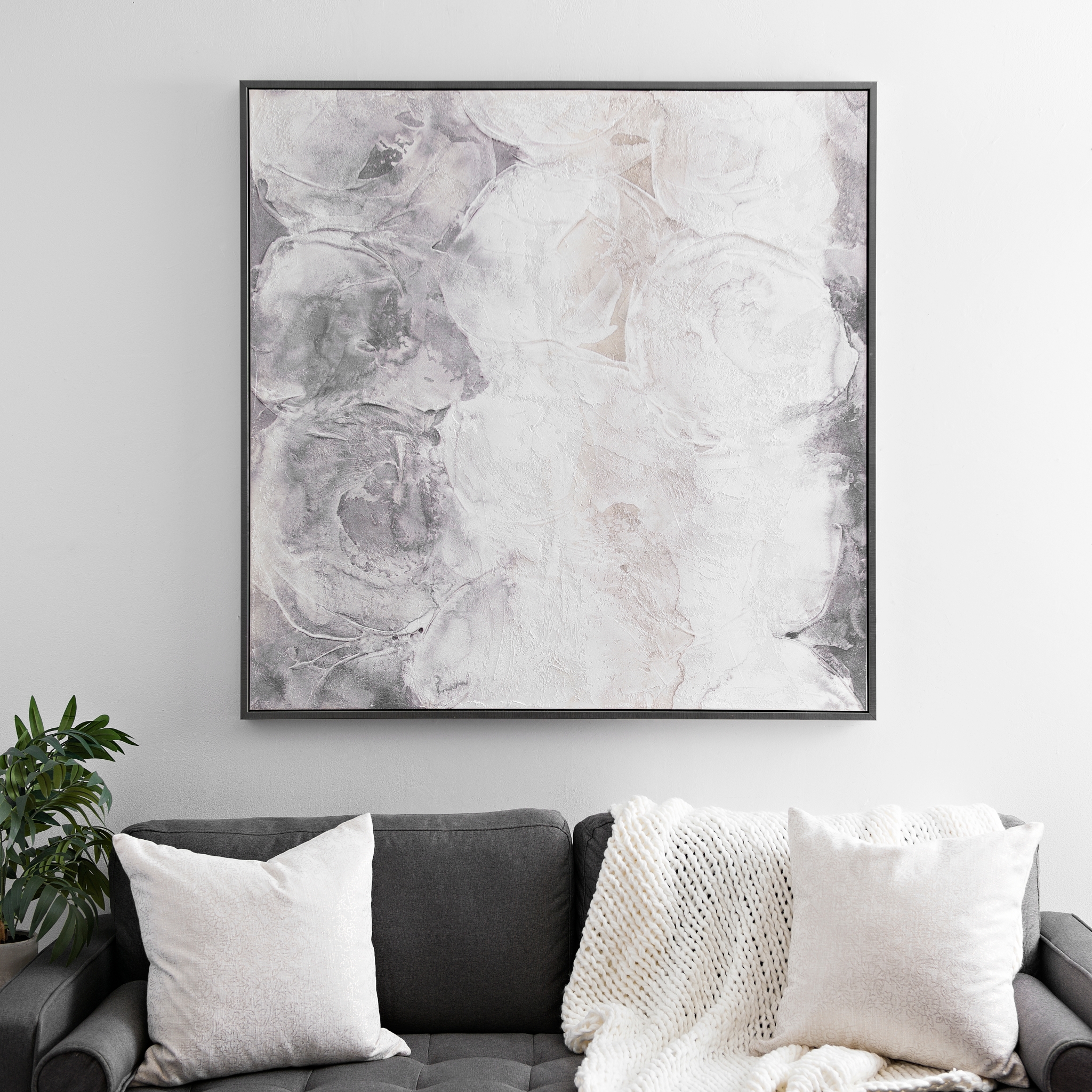 Monochrome Abstract Large Framed Canvas Art Print Kirklands