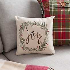 Joy Wreath Christmas Pillow