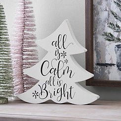 All Is Calm All Is Bright Tree Word Block