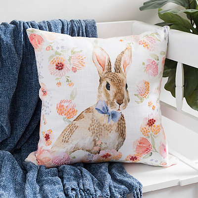 Floral Easter Bunny Pillow