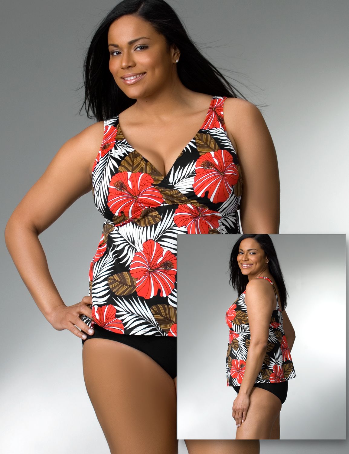 Island bouquet print tankini