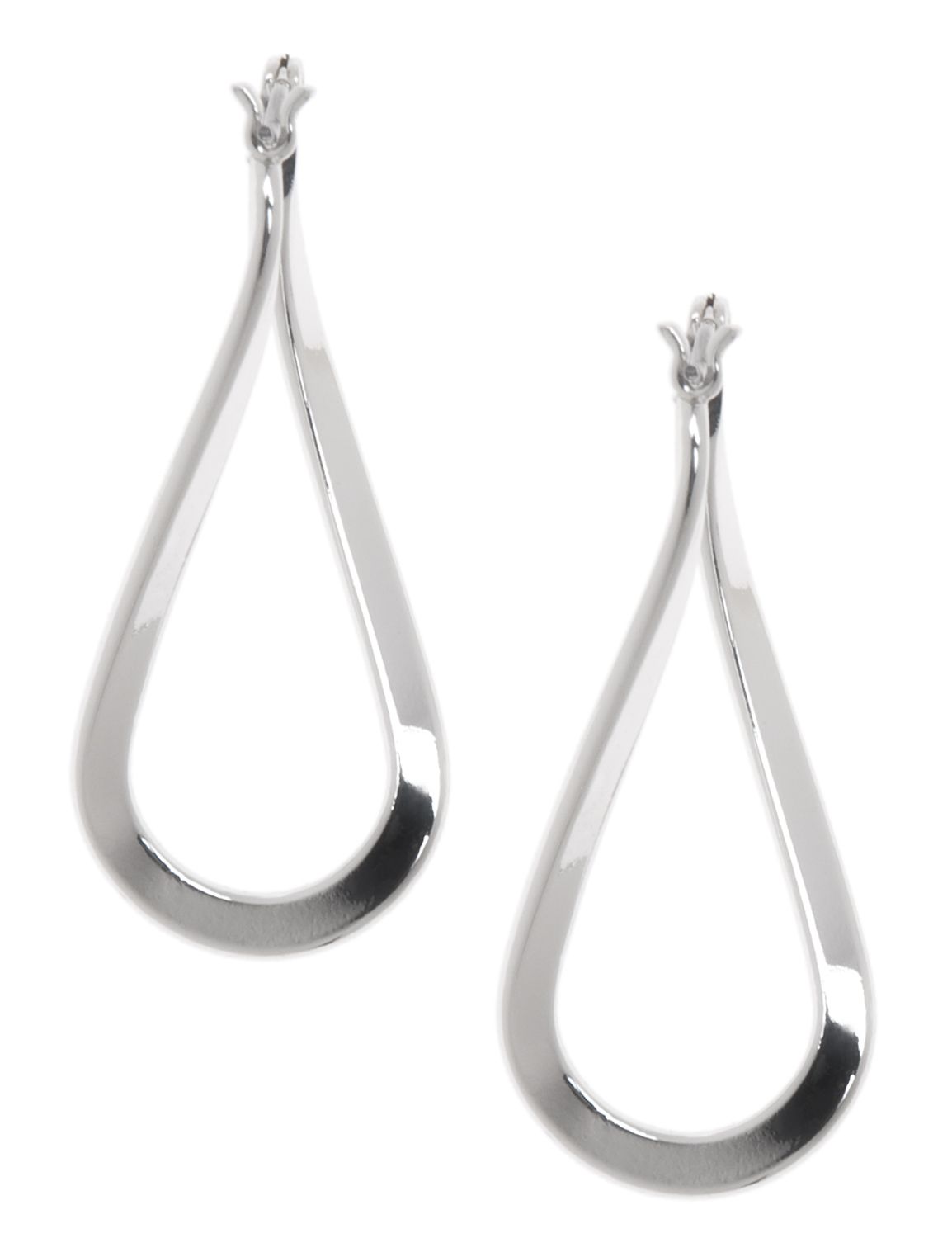 Silvertone teardrop earrings::Jewelry~~earrings