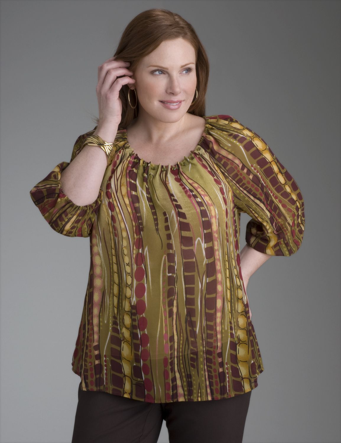 Pleated bead top::Tops~~sale tops & sweaters
