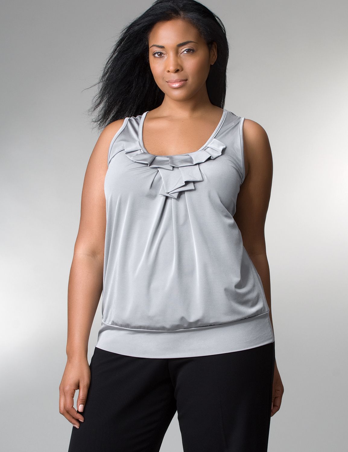 Ruffle front knit top::Tops~~sale tops & sweaters