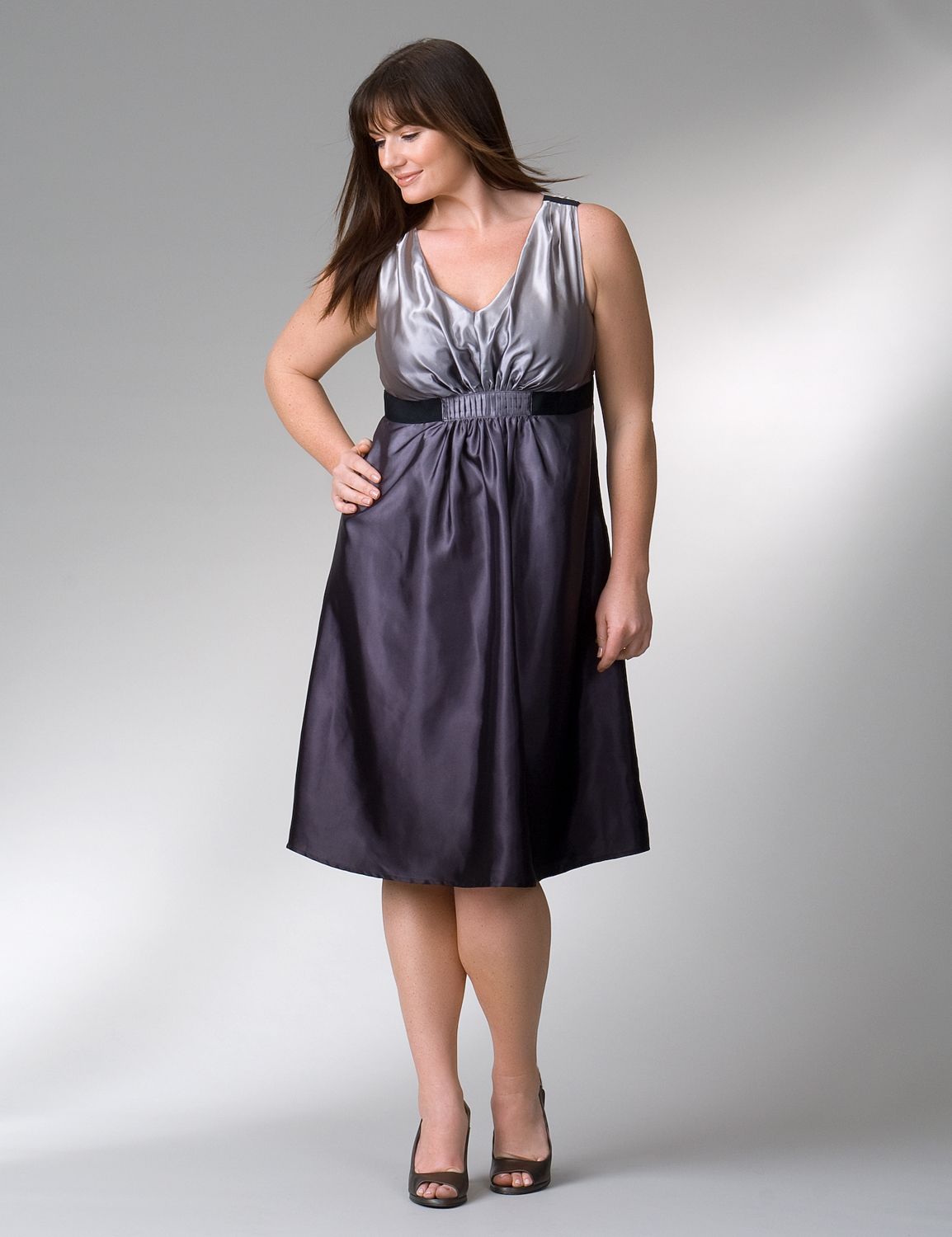 Shimmering dip dye dress::Black & White