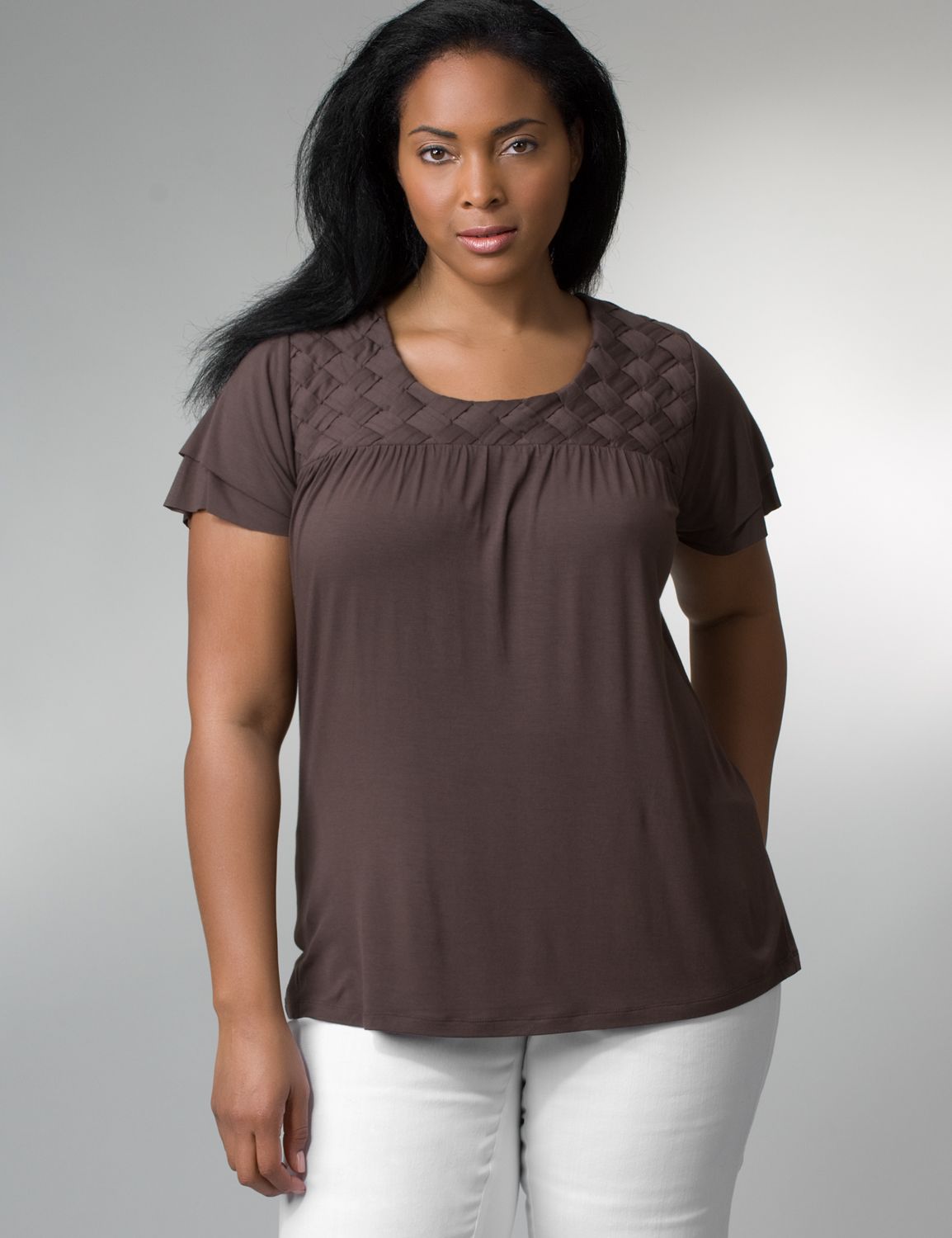 Basketweave knit shirt