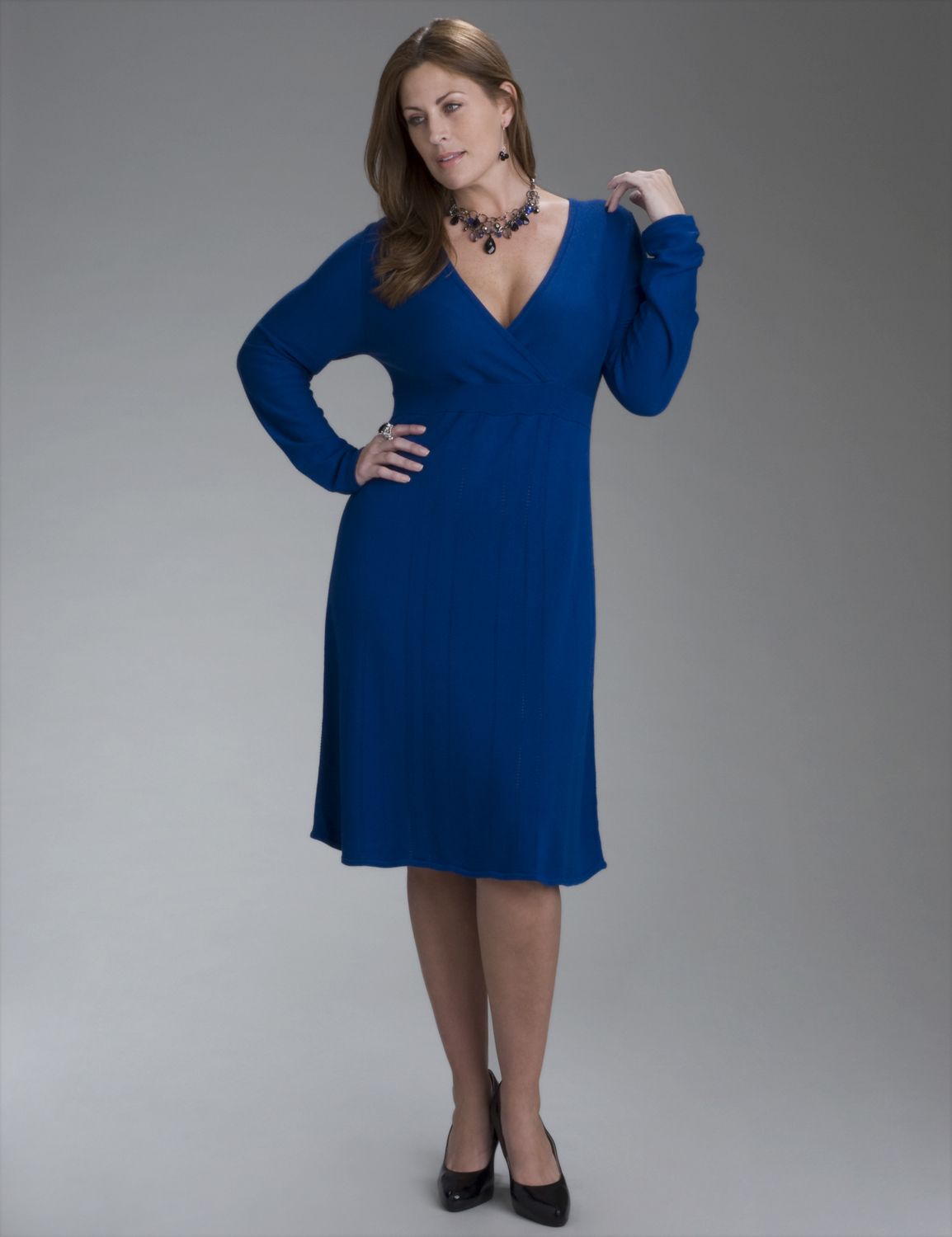 Long-sleeve sweater dress