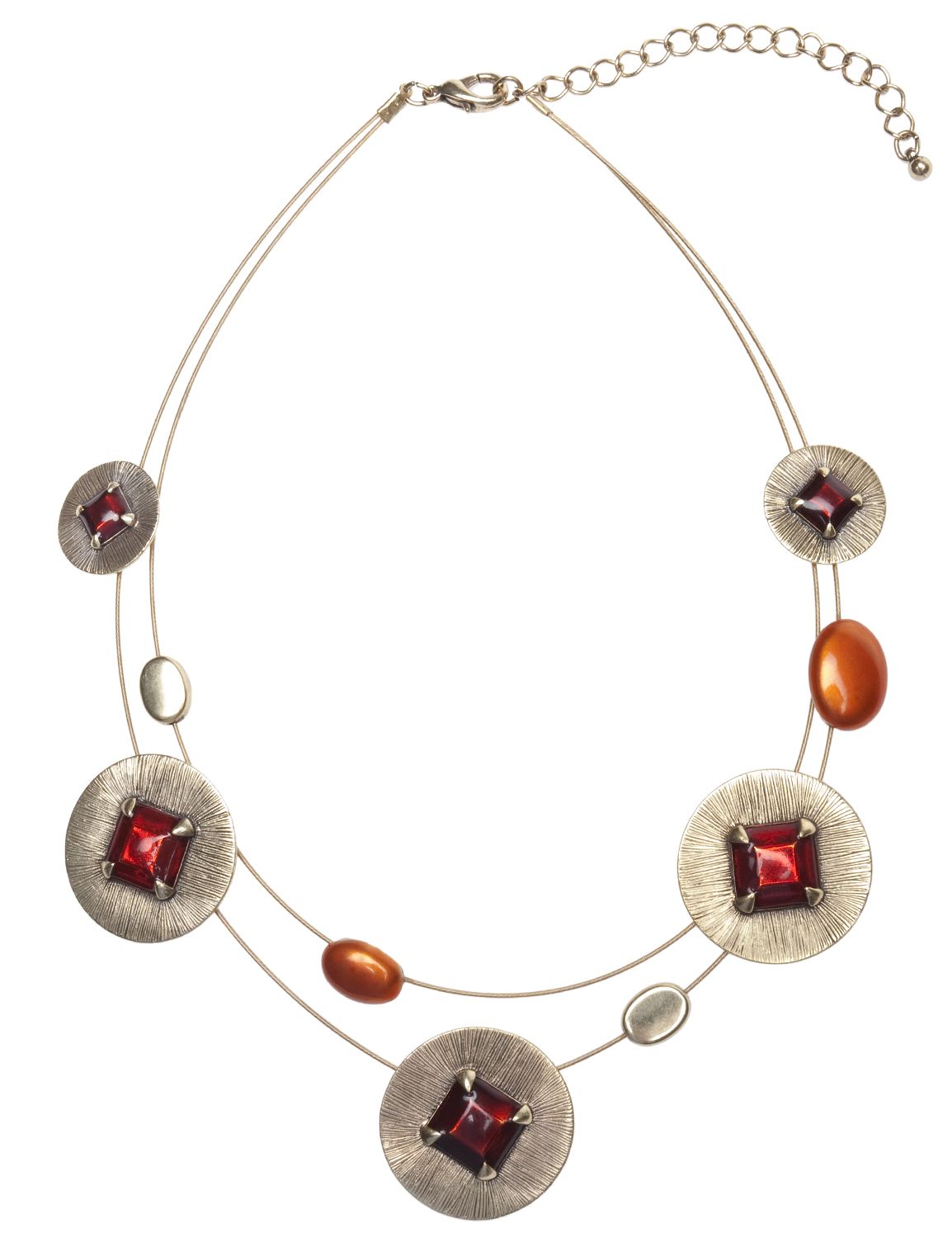 Contemporary double-wire necklace::Jewelry