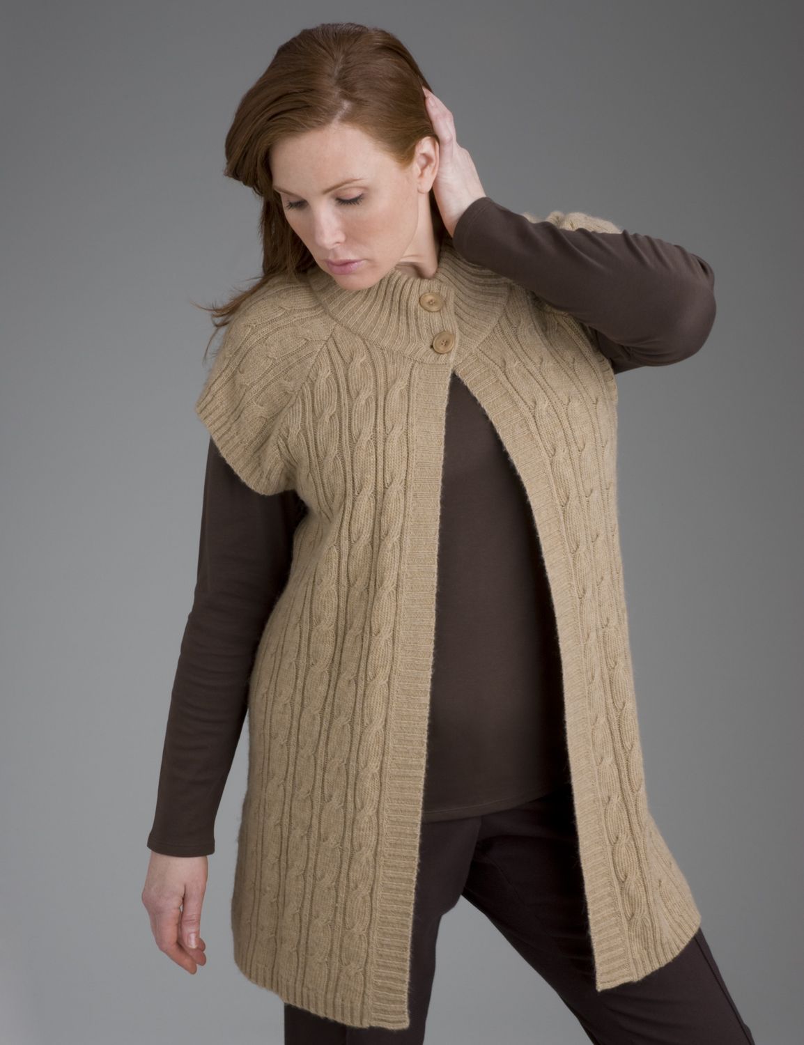 Cap-sleeve cardigan sweater