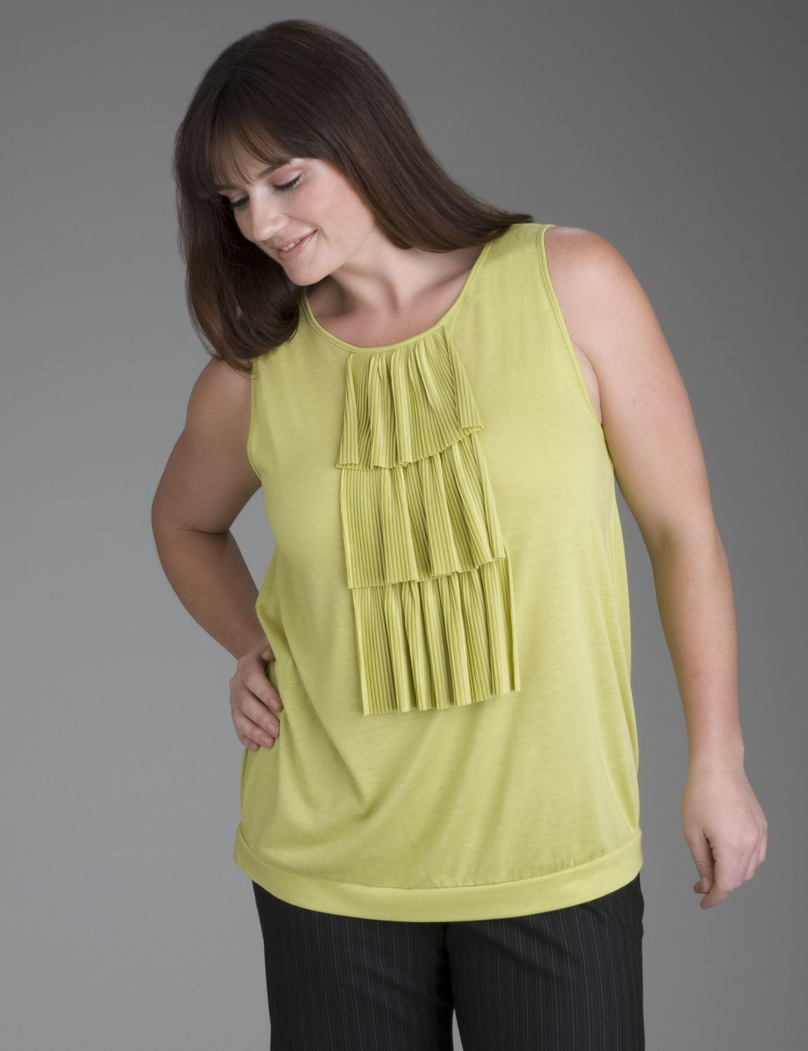 Tierred ruffle tank::Tops~~sale tops & sweaters