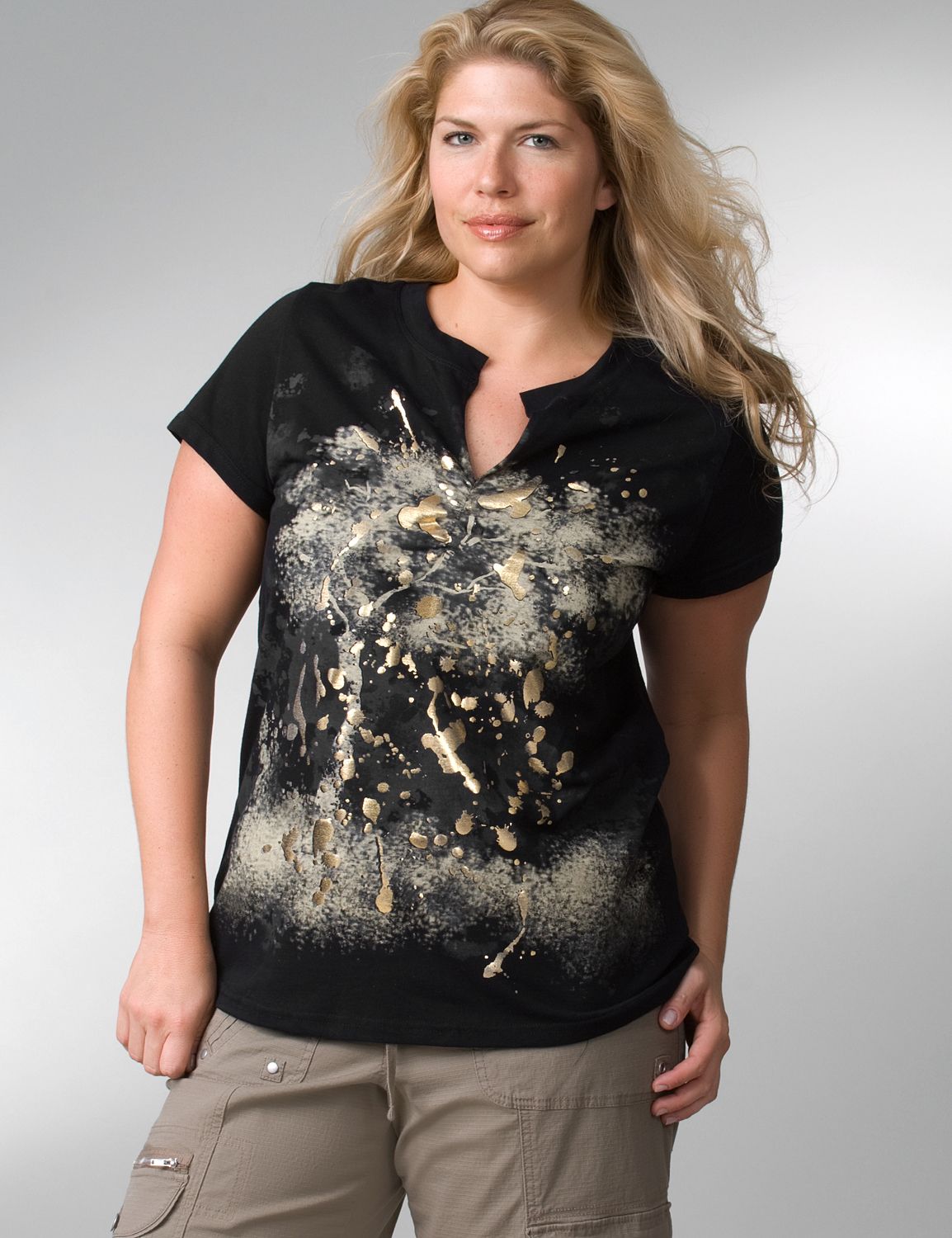 Splatter print tee shirt