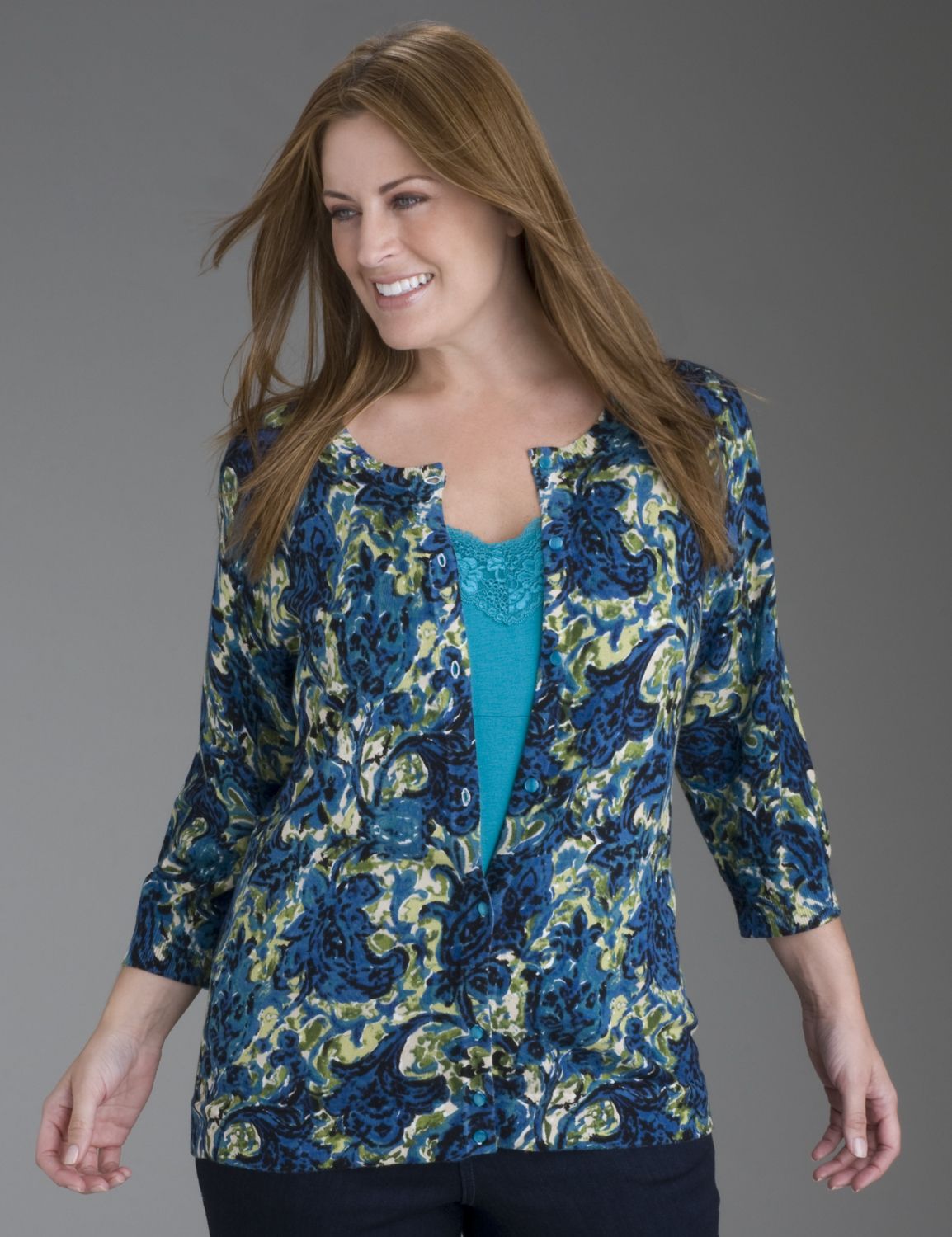 Vintage-look paisley cardigan