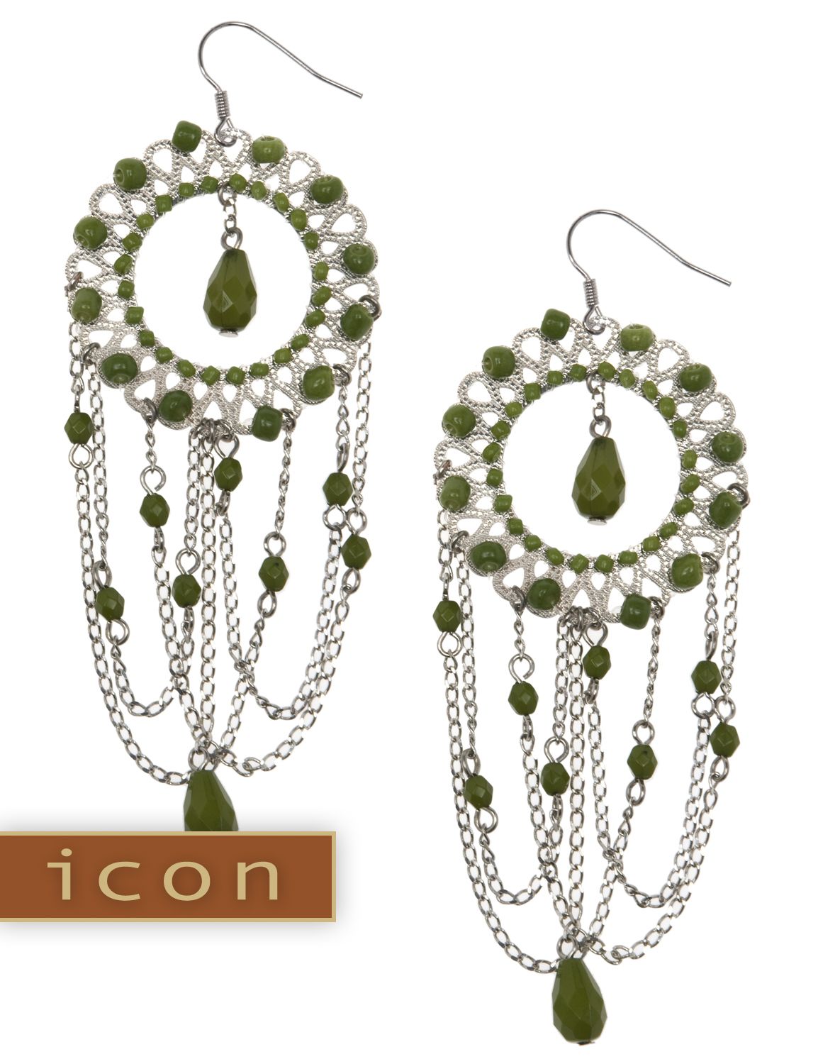 Circle and chain earrings::Jewelry~~earrings