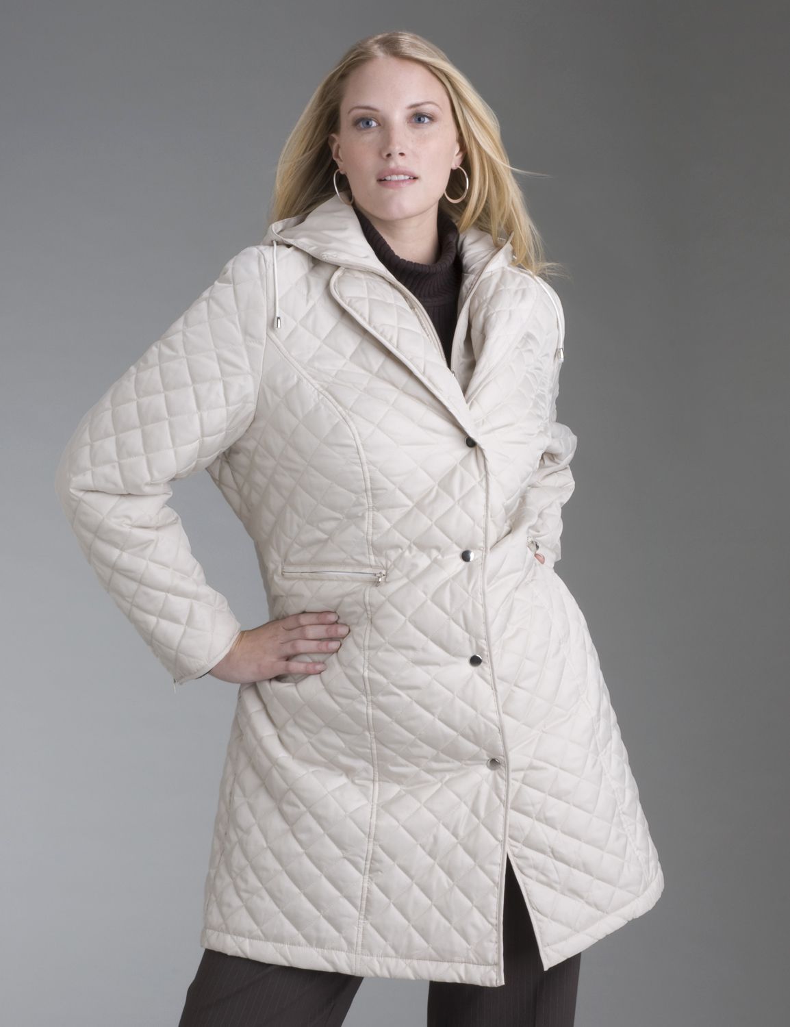 Quilted hooded coat
