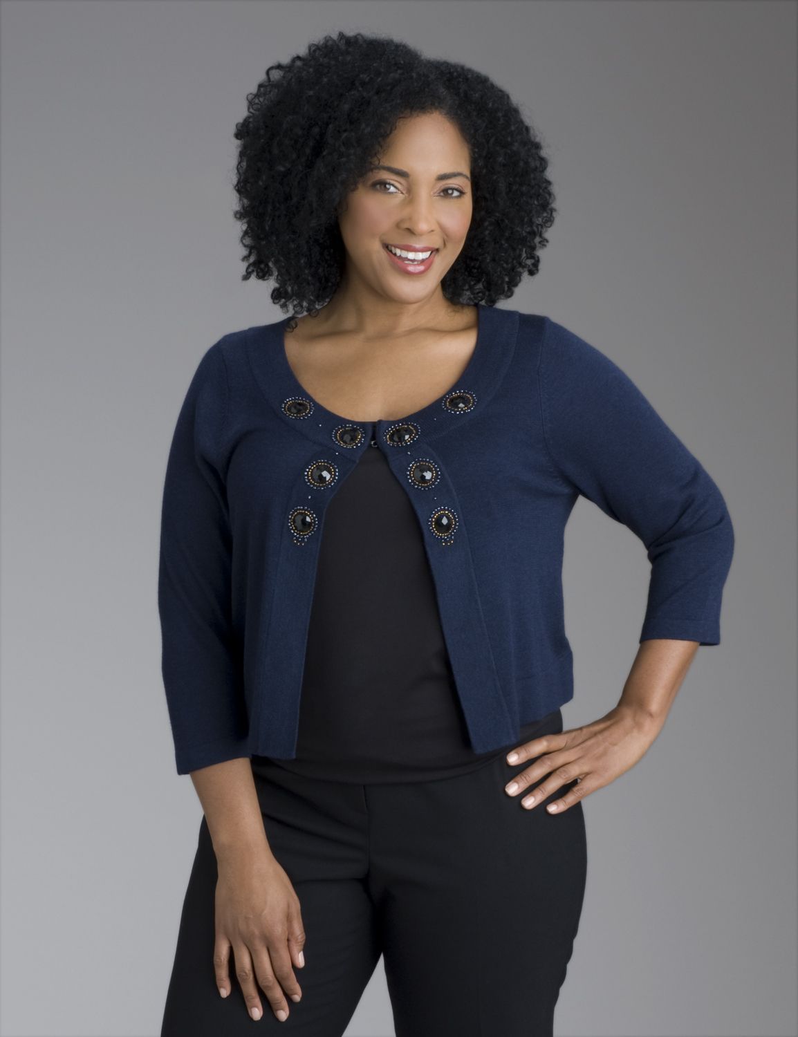 Embellished cardigan::sweaters