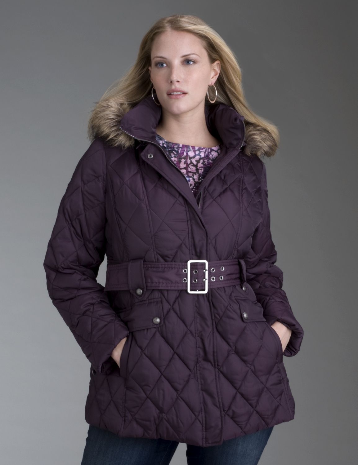 Plus Size Clothing,  Plus Size Womens Clothing Quilted hooded coat plus size coats