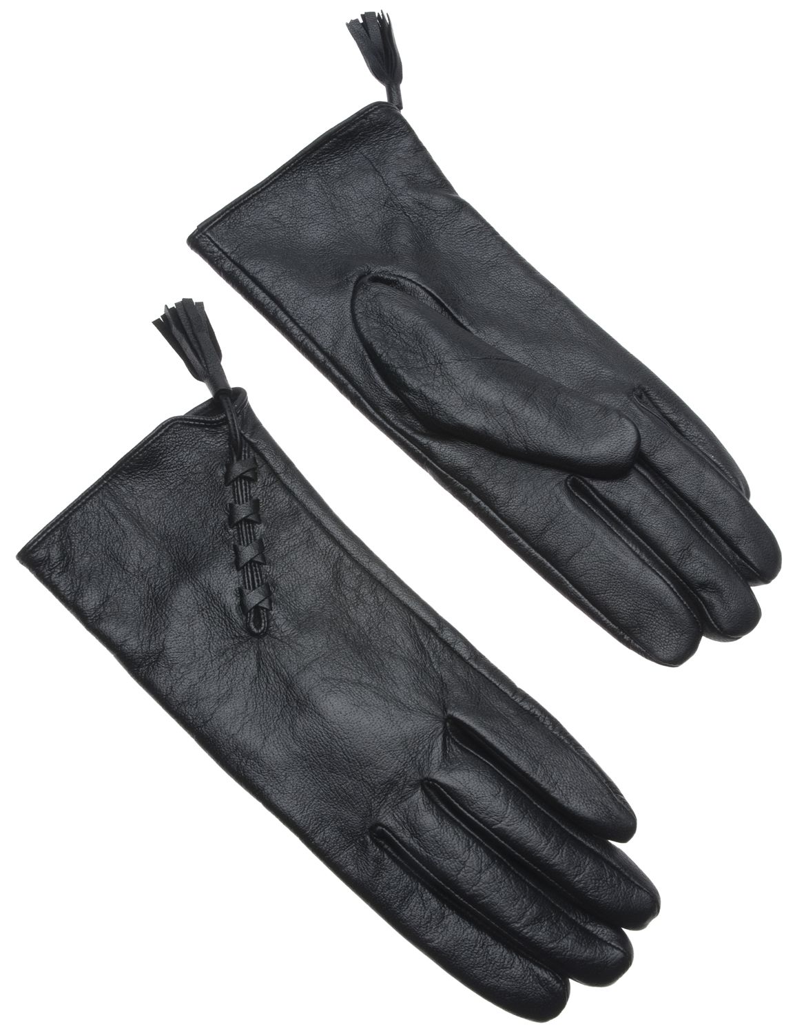 Leather gloves with tassel