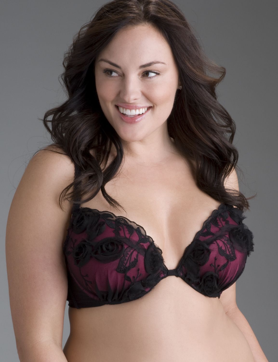 3D roses plunge bra::Sexy Lingerie~~sexy bras