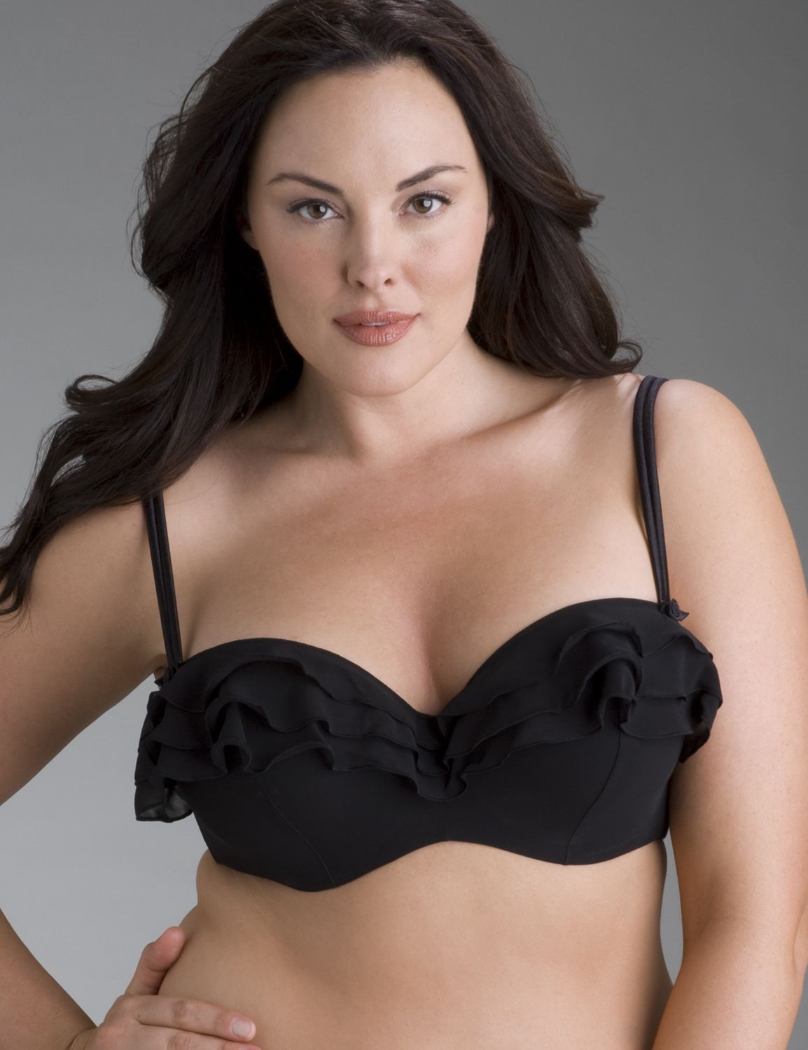 Lane Bryant Chiffon ruffle bandeau bra