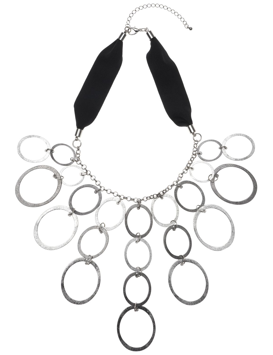 Textured metal bib necklace::Jewelry~~necklaces