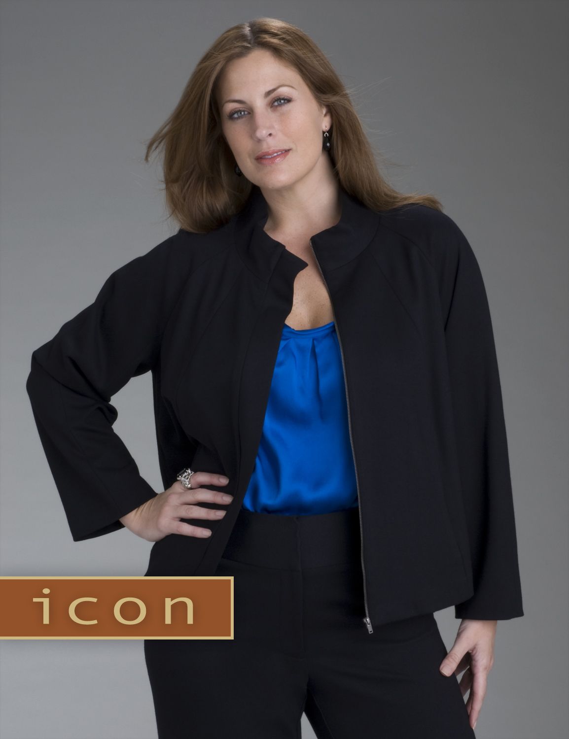 Icon Collection ponte knit jacket::Career~~career jackets