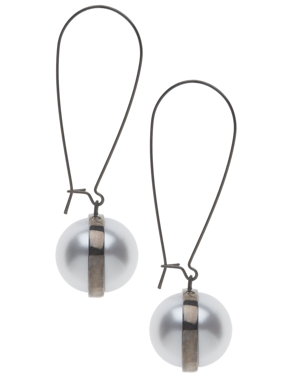 Framed faux pearl earrings::New Arrivals~~jewelry
