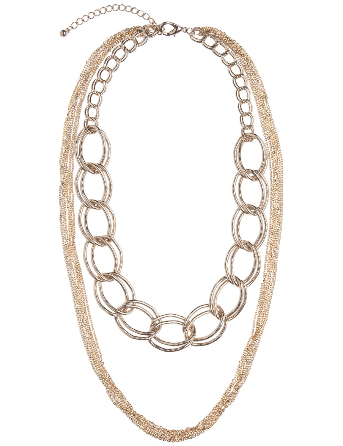 Goldtone ring and chain necklace::New Arrivals~~jewelry