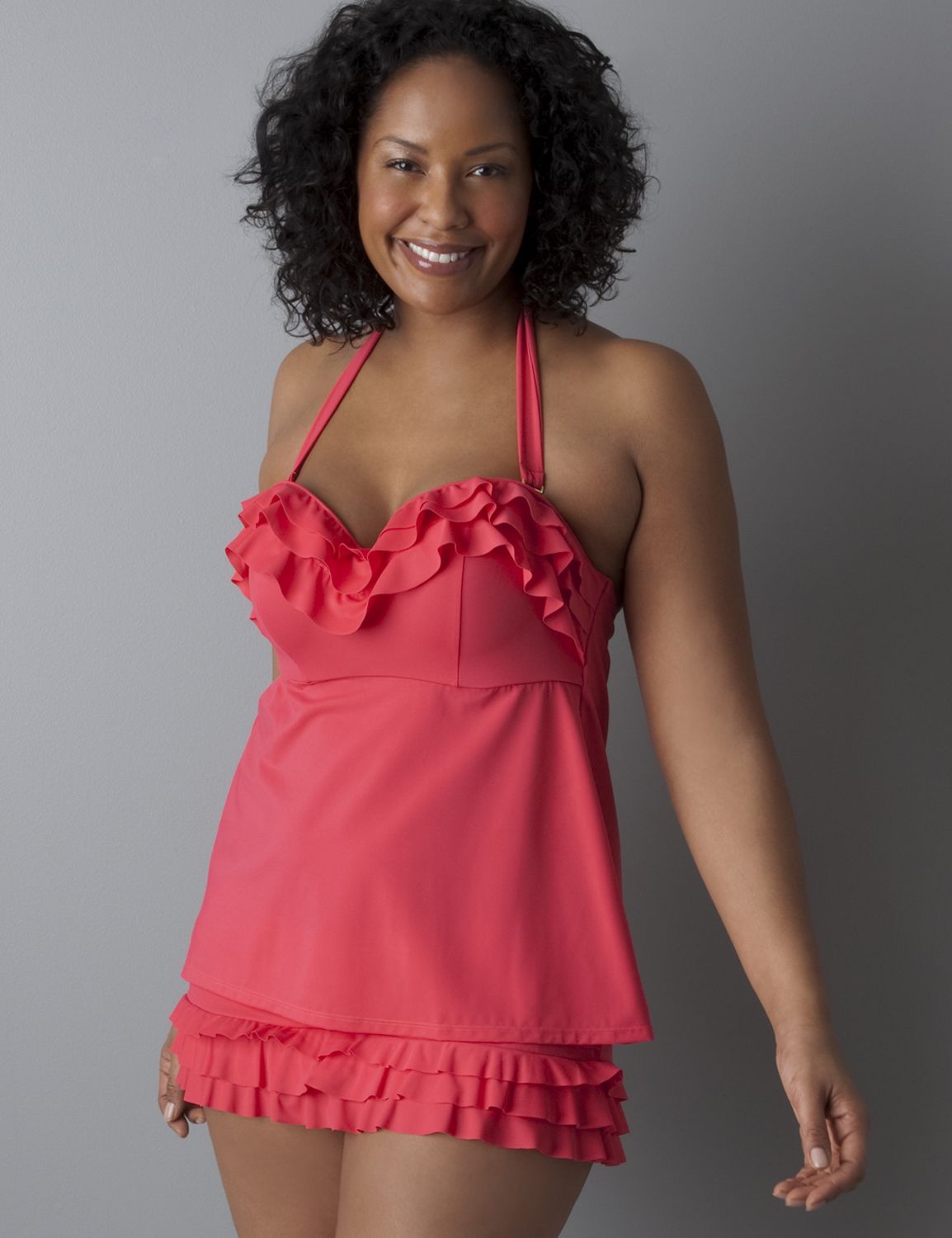Lane Bryant Ruffle swim top