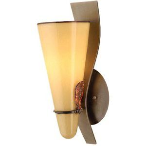 Leaf Sconce w/Scroll Mounting by Bacchus Glass