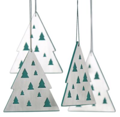 HOLIO Set of 4 Green Tree Ornaments