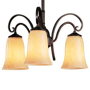 Scroll Down Three Arms Foyer Light by Hubbardton Forge