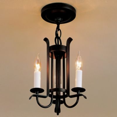 Forged Straps Three Arm Foyer Chandelier by Hubbardton Forge