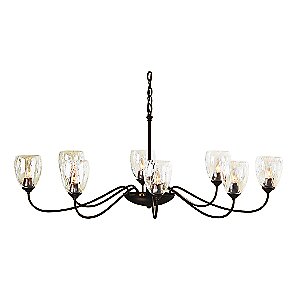 Oval Eight Arms Chandelier With Water Glass by Hubbardton Forge