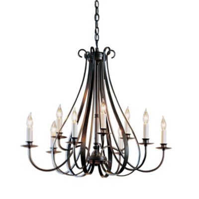 Sweeping Taper Nine Arms Chandelier by Hubbardton Forge