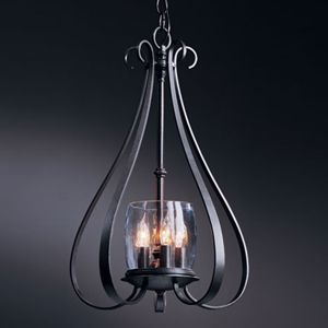 Sweeping Taper Five Arms Glass Chandelier by Hubbardton Forge