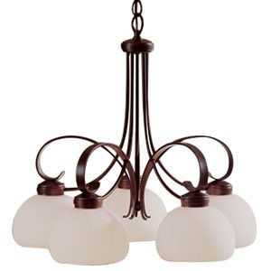 Pierced Taper Chandelier With Five Down Lights by Hubbardton Forge