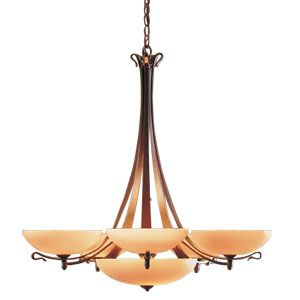 Aegis Five Arms Scroll Chandelier by Hubbardton Forge