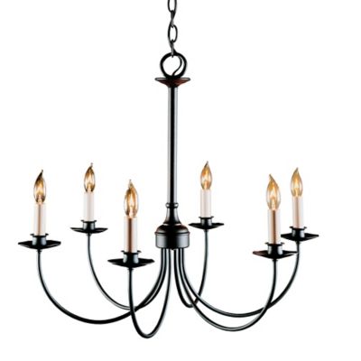 Simple Lines Six Arms Chandelier by Hubbardton Forge
