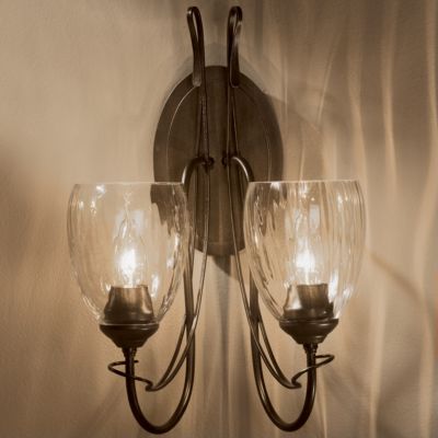 Trellis Two Light Wall Sconce With Water Glass by Hubbardton Forge