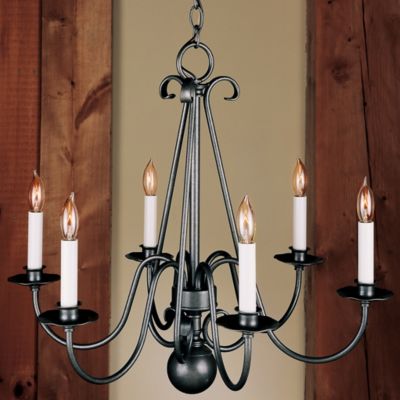 Interwoven Scrolls Six Arms Chandelier - Small by Hubbardton Forge