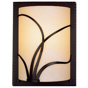Forged Reeds Wall Sconce With Faux Alabaster by Hubbardton Forge