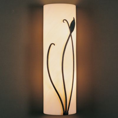 Forged Leaf and Stem Wall Sconce With Faux Alabaster by Hubbardton Forge