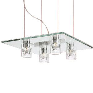 Fly Four Light Square Pendant by De Majo