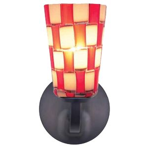 Carnevale Rondo Check Red and Creme Wall Sconce by Oggetti